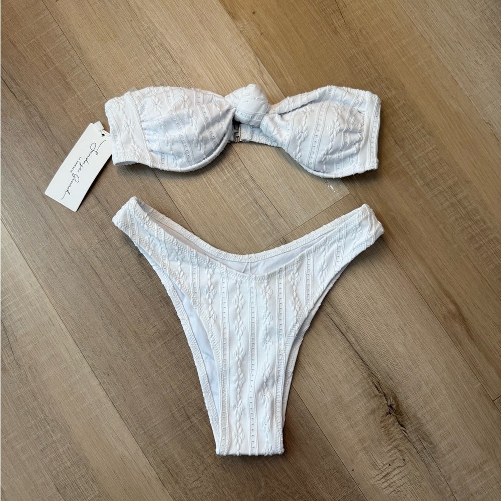 White Textured Bikini Set